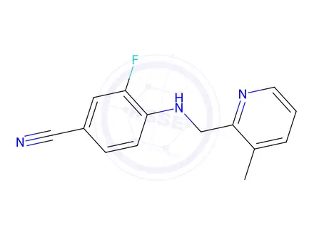 Chemical structure of 3-Fluoro-4-(((3-methylpyridin-2-yl)methyl)amino)benzonitrile