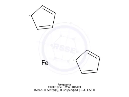 Chemical structure of Ferrocene