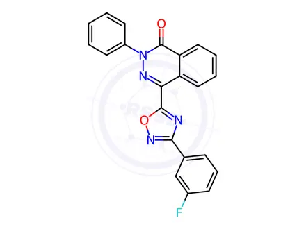 Chemical structure of 4-(3-(3-Fluorophenyl)-1,2,4-oxadiazol-5-yl)-2-phenylphthalazin-1(2H)-one