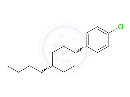 Chemical structure of Benzene, 1-(4-butylcyclohexyl)-4-chloro-, trans-(9CI)