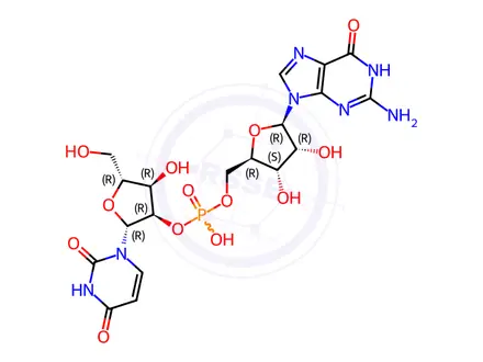 Chemical structure of uridylyl-(2'->5')-guanosine