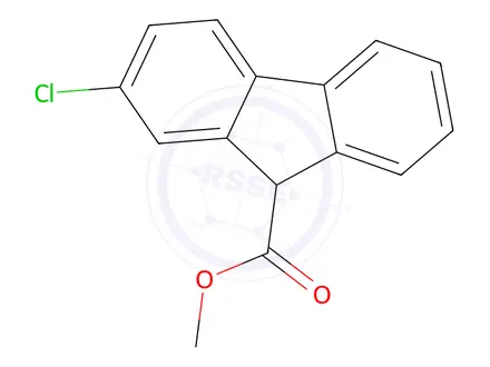 Chemical structure of 2-Chloro-9H-fluorene-9-carboxylic acid methyl ester