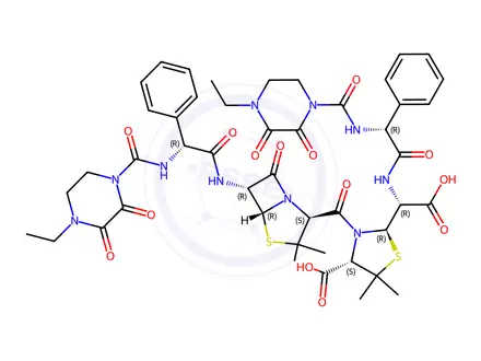 Chemical structure of Piperacillin Impurity T(EP),Piperacillin Open-Ring Dimer,piperacillin dimer.