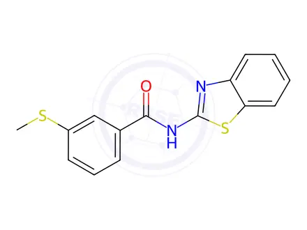 Chemical structure of N-(Benzo[d]thiazol-2-yl)-3-(methylthio)benzamide