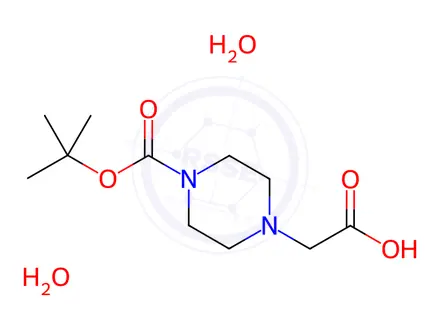 Chemical structure of 2-(1-Boc-piperazin-4-yl)-acetic acid 2H2O