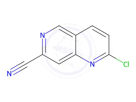 Chemical structure of 1,6-Naphthyridine-7-carbonitrile, 2-chloro-