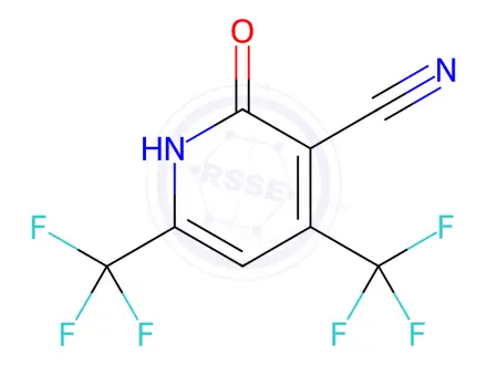 Chemical structure of 2-Oxo-4,6-bis(trifluoromethyl)-1,2-dihydropyridine-3-carbonitrile