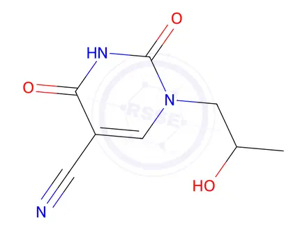 Chemical structure of 1-(2-Hydroxypropyl)-2,4-dioxo-1,2,3,4-tetrahydropyrimidine-5-carbonitrile