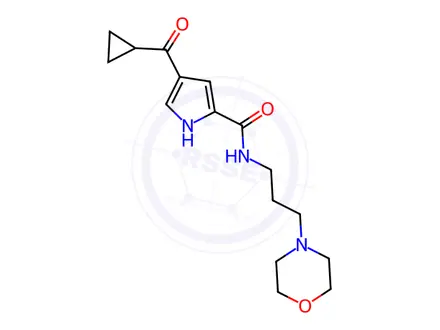 Chemical structure of 4-(cyclopropylcarbonyl)-N-(3-morpholinopropyl)-1H-pyrrole-2-carboxamide