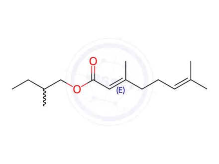 Chemical structure of 2(or 3)-methylbutyl 3,7-dimethyl-2,6-octadienoate