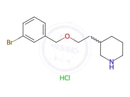 Chemical structure of 3-{2-[(3-Bromobenzyl)oxy]ethyl}piperidine hydrochloride