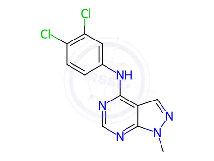 Chemical structure of N-(3,4-Dichlorophenyl)-1-methyl-1H-pyrazolo[3,4-d]pyrimidin-4-amine