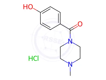 Chemical structure of 4-(4-methylpiperazine-1-carbonyl)phenol hydrochloride