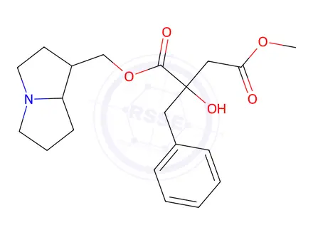 Chemical structure of (2S)-2-Hydroxy-2-benzylbutanedioic acid 1-[[(4S,5R)-1-azabicyclo[3.3.0]octan-4-yl]methyl]4-methyl ester