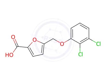 Chemical structure of 5-[(2,3-Dichlorophenoxy)methyl]-2-furoic acid