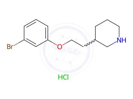 Chemical structure of 3-[2-(3-Bromophenoxy)ethyl]piperidine hydrochloride