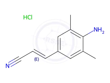 Chemical structure of (E)-3-(4-Amino-3,5-dimethylphenyl)acrylonitrile Hydrochloride