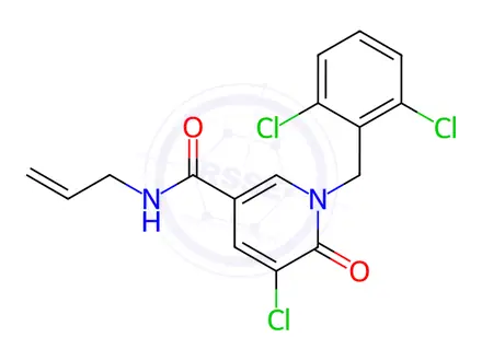 Chemical structure of N-allyl-5-chloro-1-(2,6-dichlorobenzyl)-6-oxo-1,6-dihydropyridine-3-carboxamide