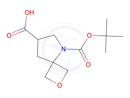 Chemical structure of 5-[(tert-Butoxy)carbonyl]-2-oxa-5-azaspiro[3.4]octane-7-carboxylic acid