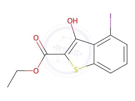 Chemical structure of Ethyl 3-hydroxy-4-iodobenzo[b]thiophene-2-carboxylate