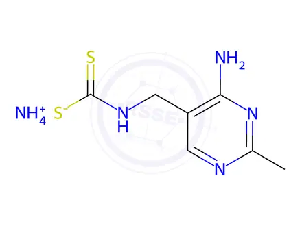 Chemical structure of 4-Amino-5-[(dithiocarboxyamino)methyl]-2-methypyrimidine Ammonium Salt