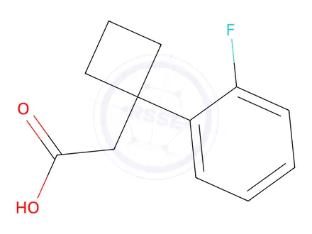 Chemical structure of 2-(1-(2-Fluorophenyl)cyclobutyl)acetic acid