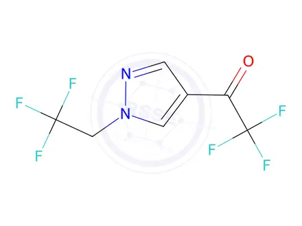 Chemical structure of 2,2,2-trifluoro-1-[1-(2,2,2-trifluoroethyl)-1h-pyrazol-4-yl]ethan-1-one