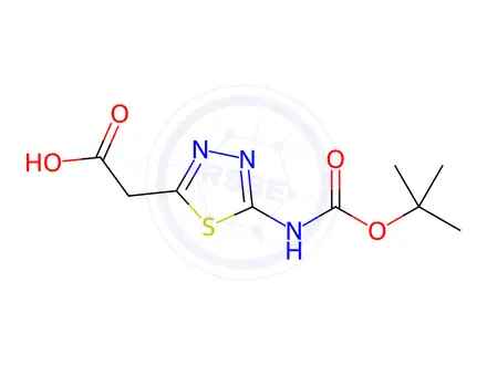 Chemical structure of 2-[2-(BOC-Amino)-1,3,4-thiadiazol-5-yl]acetic acid