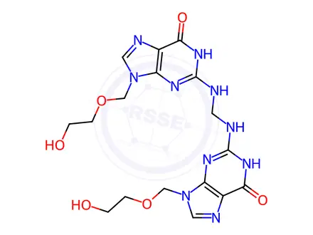 Chemical structure of Acyclovir N-Methylene Dimer (>90%)