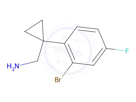 Chemical structure of (1-(2-Bromo-4-fluorophenyl)cyclopropyl)methanamine