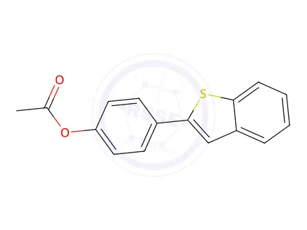 Chemical structure of 2-(4-Acetoxyphenyl)benzothiophene