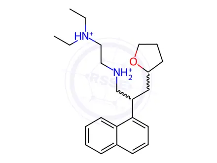 Chemical structure of diethyl-[2-[2-naphthalen-1-yl-3-(oxolan-2-yl)propyl]ammonioethyl]azani um, dihydroxy-oxido-oxo-phosphorane