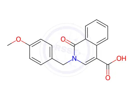 Chemical structure of 2-(4-Methoxybenzyl)-1-oxo-1,2-dihydroisoquinoline-4-carboxylic acid