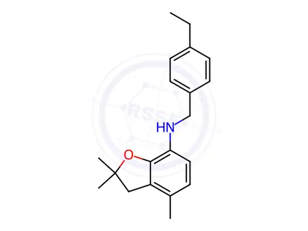 Chemical structure of N-[(4-Ethylphenyl)methyl]-2,2,4-trimethyl-2,3-dihydro-1-benzofuran-7-amine