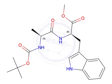 Chemical structure of N-[(1,1-Dimethylethoxy)carbonyl]-L-alanyl-D-tryptophan Methyl Ester