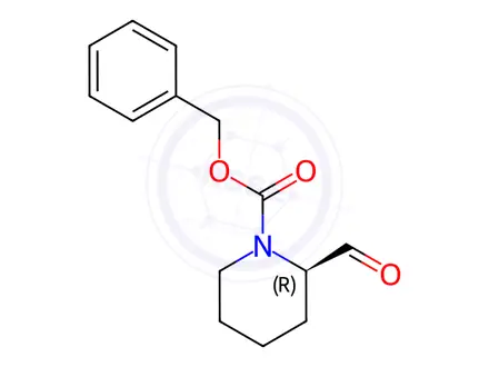 Chemical structure of (R)-N-Benzyloxycarbonyl-2-piperidinecarboxaldehyde