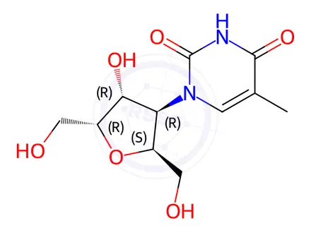 Chemical structure of 2,5-ANHYDRO-3-DEOXY-3-(3,4-DIHYDRO-5-METHYL-2,4-DIOXO-1(2H)-PYRIMIDINYL)-D-IDITOL