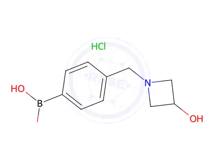 Chemical structure of 4-[(3-Hydroxy-1-azetidinyl)methyl]phenylboronic acid hydrochloride