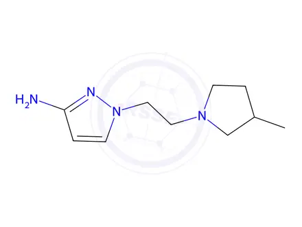 Chemical structure of 1-(2-(3-Methylpyrrolidin-1-yl)ethyl)-1h-pyrazol-3-amine