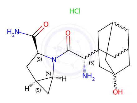 Chemical structure of 3-Descarbonitrile 3-Acetamido Saxagliptin Hydrochloride