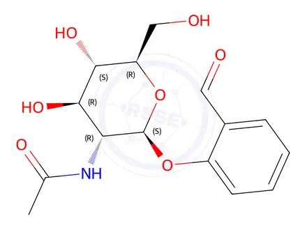 Chemical structure of 2-Formylphenyl 2-acetamido-2-deoxy-b-D-glucopyranoside