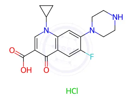 Chemical structure of Ciprofloxacin hydrochloride