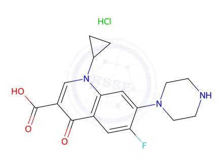 Chemical structure of Ciprofloxacin hydrochloride