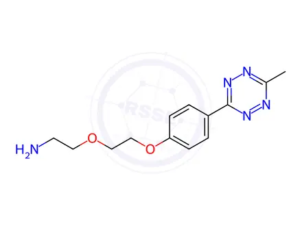 Chemical structure of 2-(2-(4-(6-Methyl-1,2,4,5-tetrazin-3-yl)phenoxy)ethoxy)ethan-1-amine