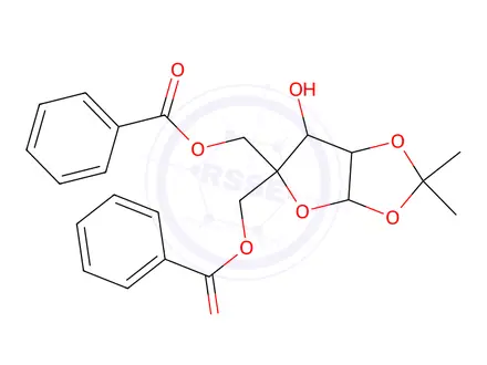 Chemical structure of 5-Benzoyl-4-benzoyloxymethyl-1,2-O-isopropylidene-α-D-xylofuranose