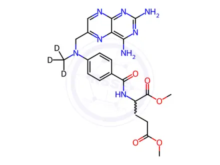 Chemical structure of Methotrexate Impurity 10-d3 (Methotrexate EP Impurity J-d3) (Methotrexate Dimethylester-d3)