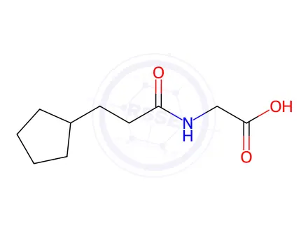 Chemical structure of 2-(3-Cyclopentylpropanamido)acetic acid