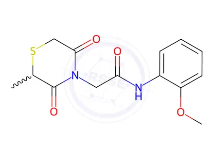 Chemical structure of N-(2-Methoxyphenyl)-2-(2-methyl-3,5-dioxothiomorpholino)acetamide