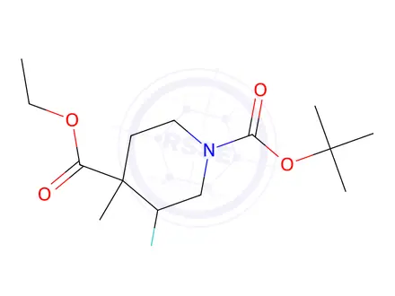 Chemical structure of 1-tert-butyl 4-ethyl 3-fluoro-4-methylpiperidine-1,4-dicarboxylate(isomer B)