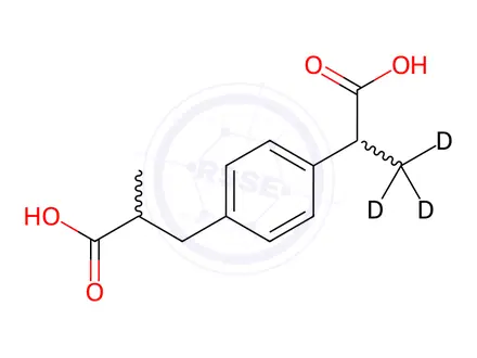 Chemical structure of Carboxyibuprofen-[D3] (Mixture of Diastereomers)